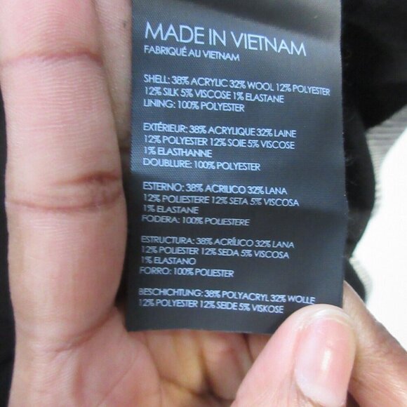 Club Monaco Plaid Blazer Jacket Women Size 6 Gray Ruffle Sleeve Hem Career 558 - Picture 4 of 10